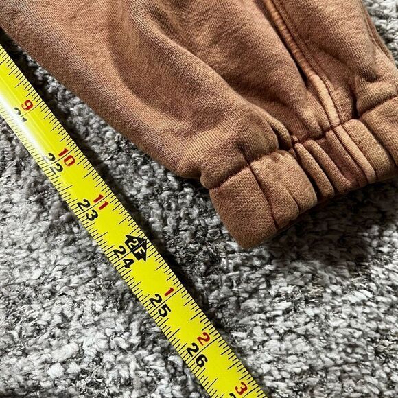 Alphalete Cuffed Sweatpants Joggers Drawstring Washed Burnt Orange - Picture 6 of 6